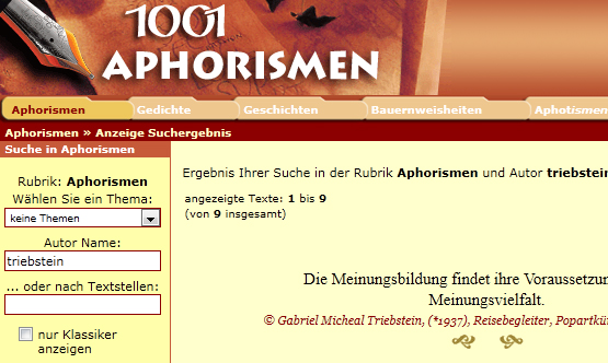 Gabriel Michael Triebstein 1001 Aphorismen